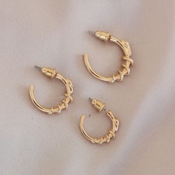 Gold Renk Yılan Model Metal Küpe Seti