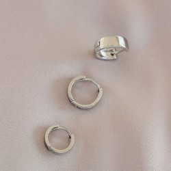 Gümüş Renk Metal Küpe Seti