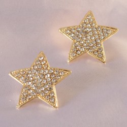 Gold Renk Yıldız Model Zirkon Taşlı Kadın Küpe
