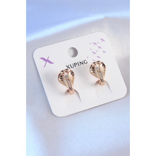 Xuping Rose Gold Renk Kobra Yılan Model Zirkon Taşlı Kadın Küpe Xuping Rose Gold Renk Kobra Yılan Model Zirkon Taşlı Kadın Küpe