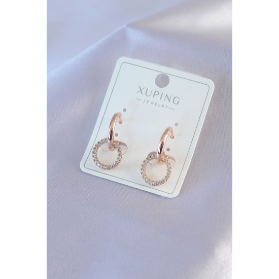 Gold Renk Sallantı Model Zirkon Taşlı Xuping Kadın Küpe Gold Renk Sallantı Model Zirkon Taşlı Xuping Kadın Küpe