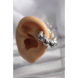 Pirinç Gümüş Renk Sarmal Earcuff Model Kadın Küpe