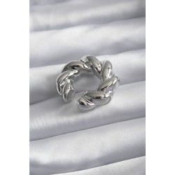 Pirinç Gümüş Renk Sarmal Earcuff Model Kadın Küpe