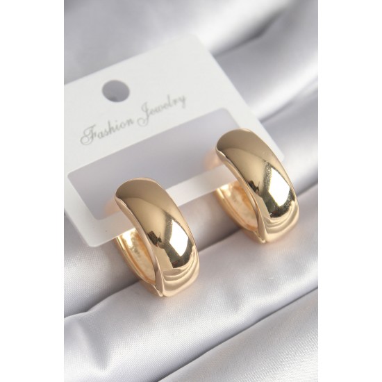 Pirinç Gold Renk Halka Model Kadın Küpe Pirinç Gold Renk Halka Model Kadın Küpe