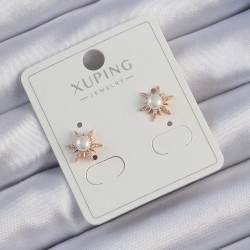 Xuping Rose Renk Zirkon Taşlı İncili Kutup Yıldızı Küpe