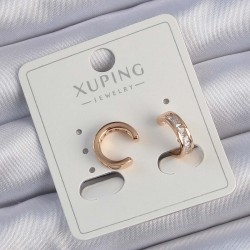 Xuping Rose Renk Zirkon Taş Kaplama Earcuff Küpe