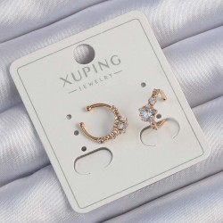 Xuping Rose Renk Zirkon Taşlı Yıldız Model Earcuff Küpe