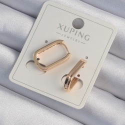 Xuping Rose Renk Yansımalı Dikdörtgen Küpe