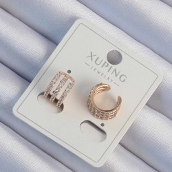 Xuping Rose Renk Zirkon Taş Kaplama Earcuff Küpe