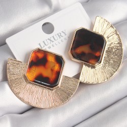 Pirinç Gold Renk Leopar Desen Yelpaze Model Vintage Kadın Yüzük