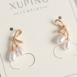 Pirinç Rose Renk İnci Detay Düğüm Model Kadın Küpe
