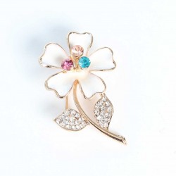 Zirkon Taşlı Metal Broş