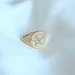 Yıldız Model Gold Renk Yüzük