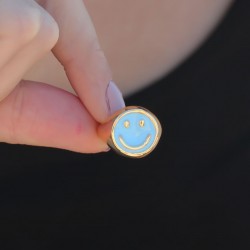 Ayarlamalı Mavi Mineli Smile Yüzük