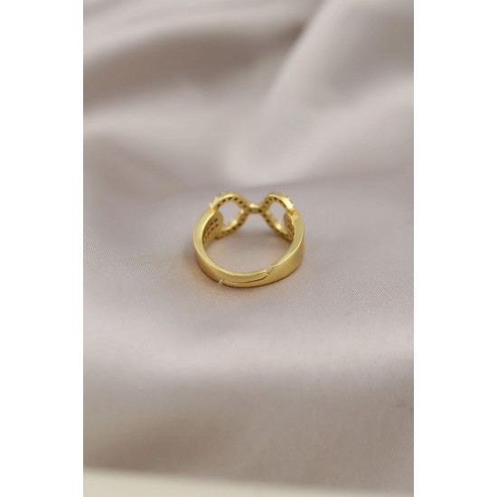 Gold Renkli Metal Zirkon Taşlı Kadın Yüzük Gold Renkli Metal Zirkon Taşlı Kadın Yüzük