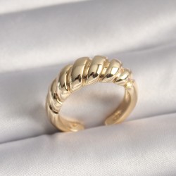 Pirinç Gold Renk Sarmal Model Kadın Yüzük
