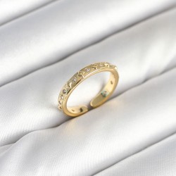 Pirinç Gold Renk Zirkon Taşlı Kadın Yüzük