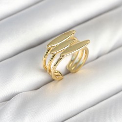 Pirinç Gold Renk Vİntage Model Kadın Yüzük