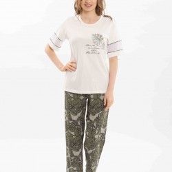 Dika Kadın Kısa Kollu Penye Pijama Takımı 8941 Lacivert