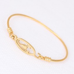 Gold Çelik Akrepli Erkek Kelepçe Bileklik