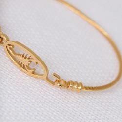 Gold Çelik Akrepli Erkek Kelepçe Bileklik