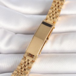 316L Çelik Gold Renk Zincir Künye Model Erkek Bileklik