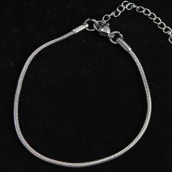 316L Çelik Oval İtalyan Model Gümüş Renk Erkek Bileklik