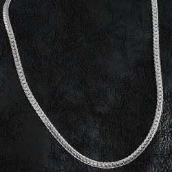 316L Çelik İşlemeli Ezme Zincir Model Gümüş Renk Erkek Kolye