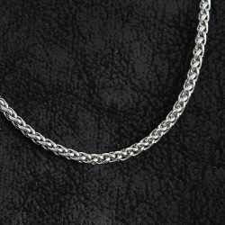 316L Çelik Sık Örme Zincir Model Gümüş Renk Erkek Kolye