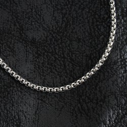 316L Çelik Örme Zincir Model Gümüş Renk Erkek Kolye