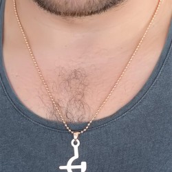 Rose Renk Metal Orak ve Balta Figürlü Erkek Kolye