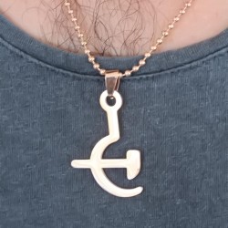 Rose Renk Metal Orak ve Balta Figürlü Erkek Kolye