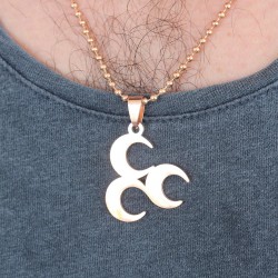 Rose Renk Metal 3 Hilal Figürlü Erkek Kolye