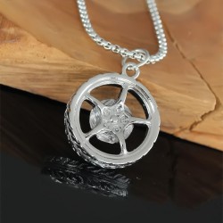 Medusa Tasarım Silver Renk Zincirli Erkek Kolye