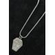Metal Tasarım Silver Renk Zincirli Erkek Kolye Metal Tasarım Silver Renk Zincirli Erkek Kolye