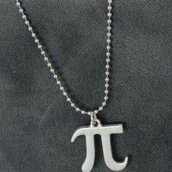 Pi Sayısı Tasarımlı Metal Erkek Kolye