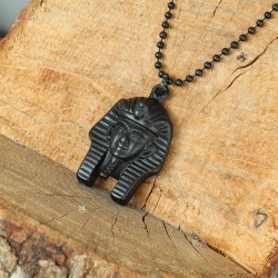 Krom Kaplama Siyah Renk Metal Firevun Tasarım Erkek Kolye