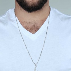 Gümüş Renk Krom Kaplama Kararmaz Balta Tasarım Metal Erkek Kolye