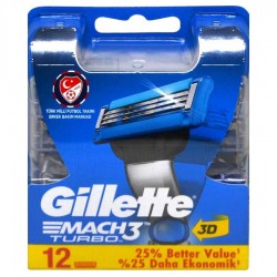 GILLETTE MACH 3 KARTUŞ TURBO 12 Lİ