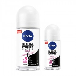 Nivea Black White Invisible Clear Roll On 50 ml + 25