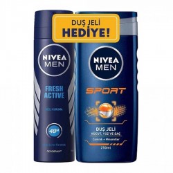 Nivea Men Fresh Active Deodorant 150 ml + Sport Duş Jeli 250