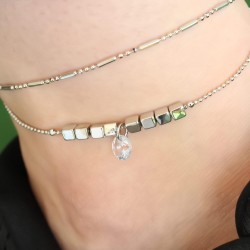 Silver Renk Zirkon Taşlı Halhal