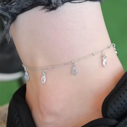 Silver Renk Ananas Figürlü Zirkon Taşlı Halhal