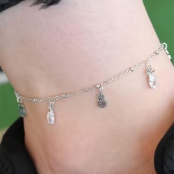 Silver Renk Ananas Figürlü Zirkon Taşlı Halhal