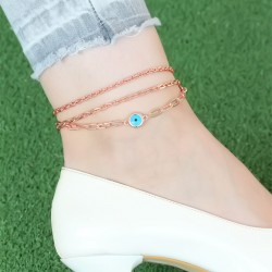 Rose Renk Zincirli Nazar Figürlü Hal