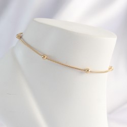 316L Çelik Gold Renk Minimal Topçuk Model Halhal