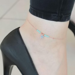 Mavi Miyuki Taşlı Yıldızlı Hal