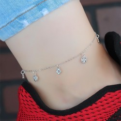 Zirkon Taşlı Silver Renk Kaplama Zincir Hal