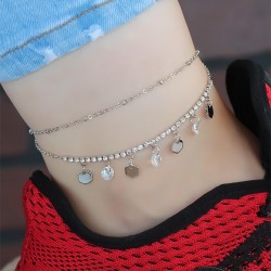 Zirkon Taşlı Silver Renk Kaplama Kalpli Hal
