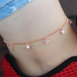 Zirkon Taşlı Rose Renk Yıldızlı Hal